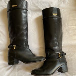Black Leather Coach Boots.